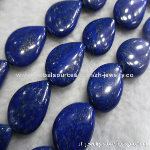 Lapis Flat Pear Beads, Measures 2 to 100mm